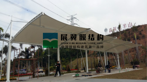 東莞塘廈高爾夫球場膜結構遮陽棚工程完工